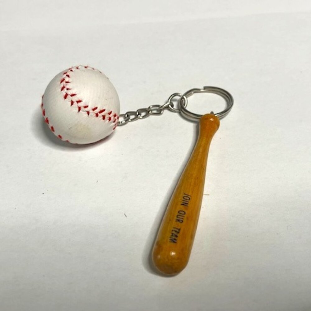 VTG 3D Baseball Wood Bat Sports Keychain Advertisement for Sports Enthusiasts